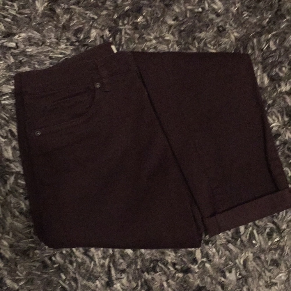 Wine / oxblood velvet-like skinny pants (sz 4 fit)